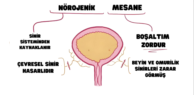 Nörojenik mesane illüstrasyon